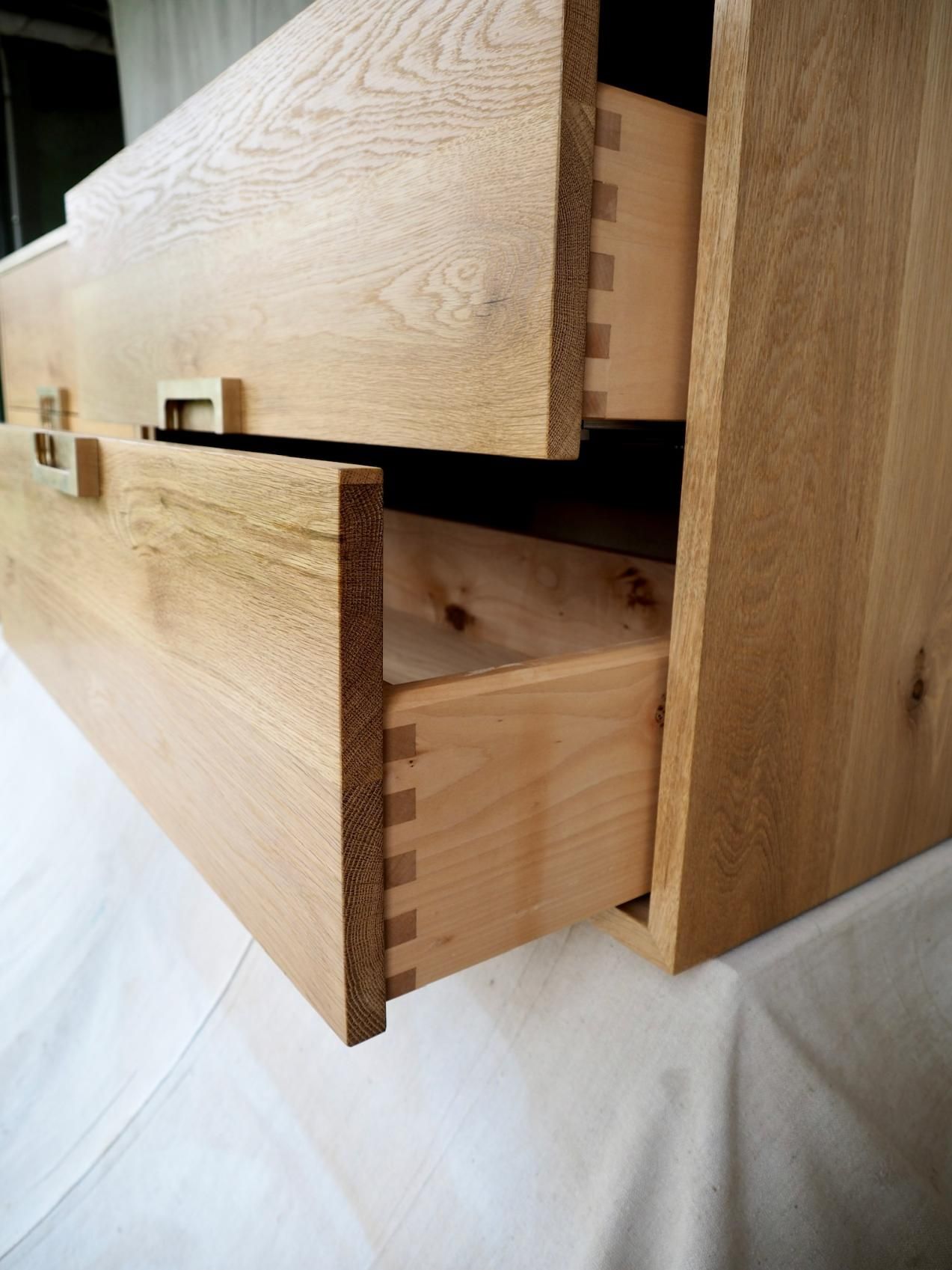 Wooden Dresser With Two Drawers Partially Open Showing Dovetail Joints — BC Customs in Central Coast, NSW