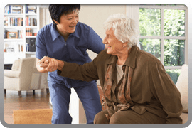 Care Home - Coventry, Warwickshire, West Midlands - Weavers Care Home - Assisting old woman Assisting old woman
