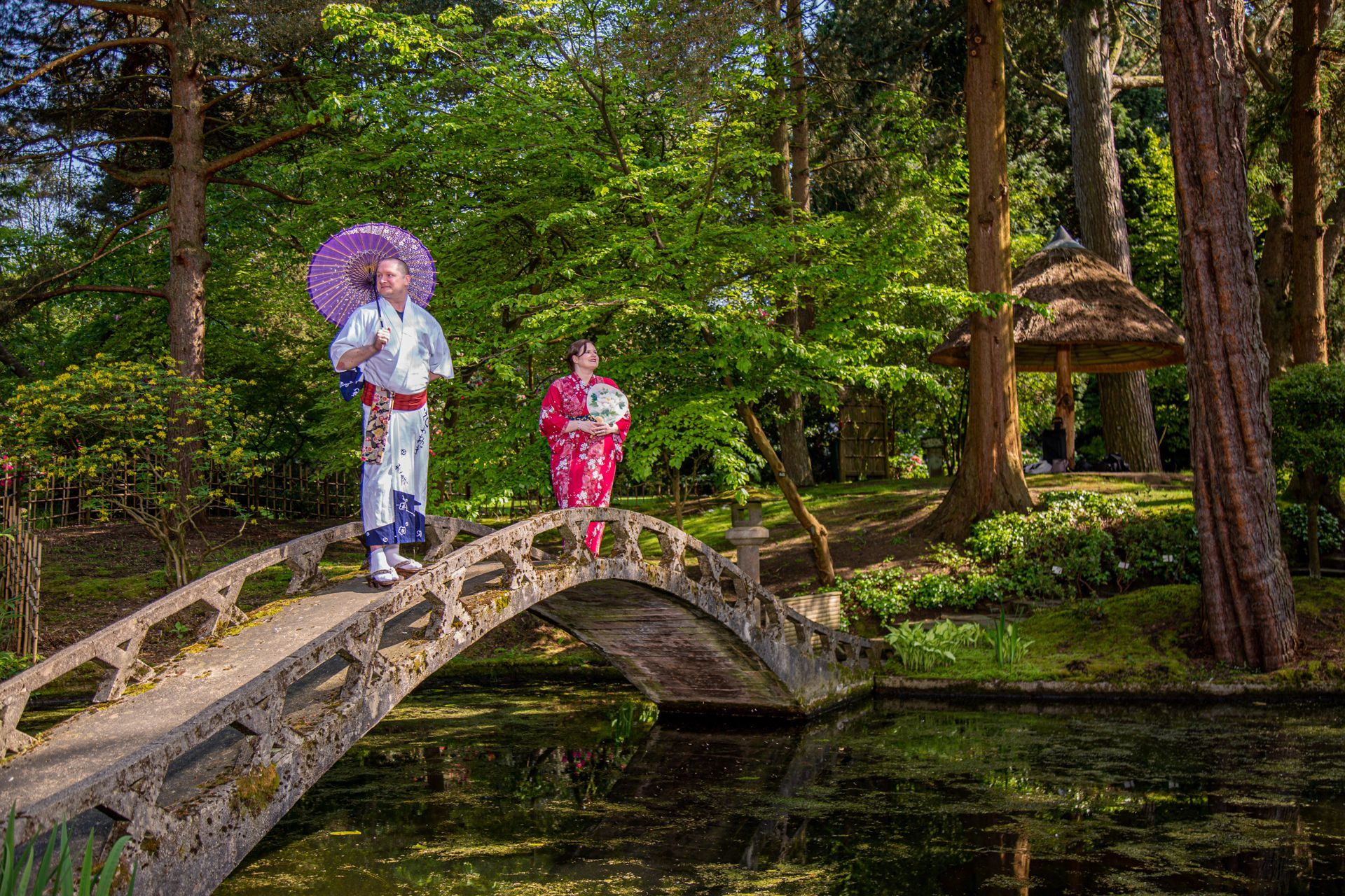 photography shoot kimonos in wood