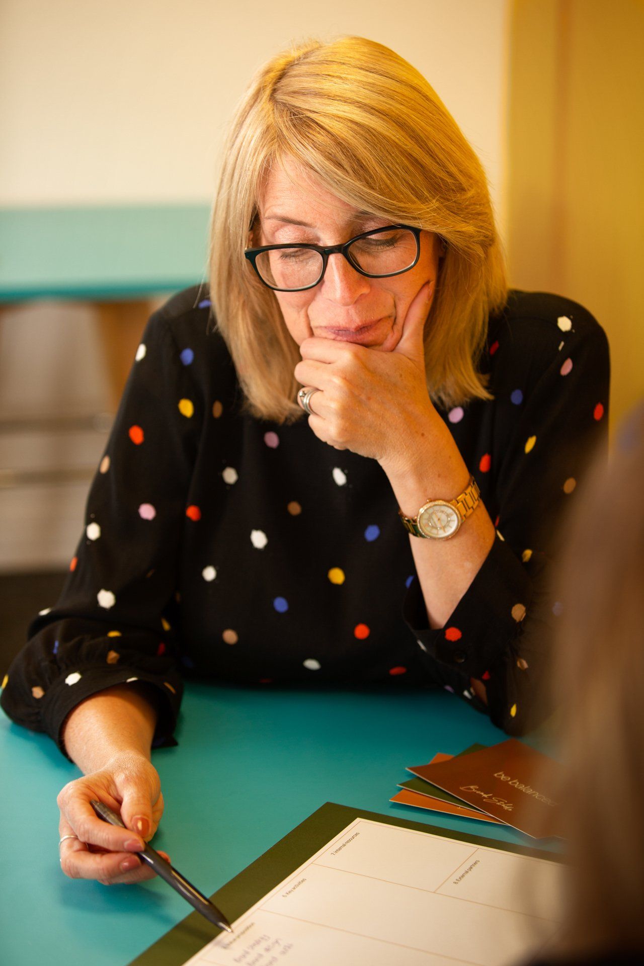 Branding photography of Strategy Coach holding one to one coaching session at Northern HQ, Leeds