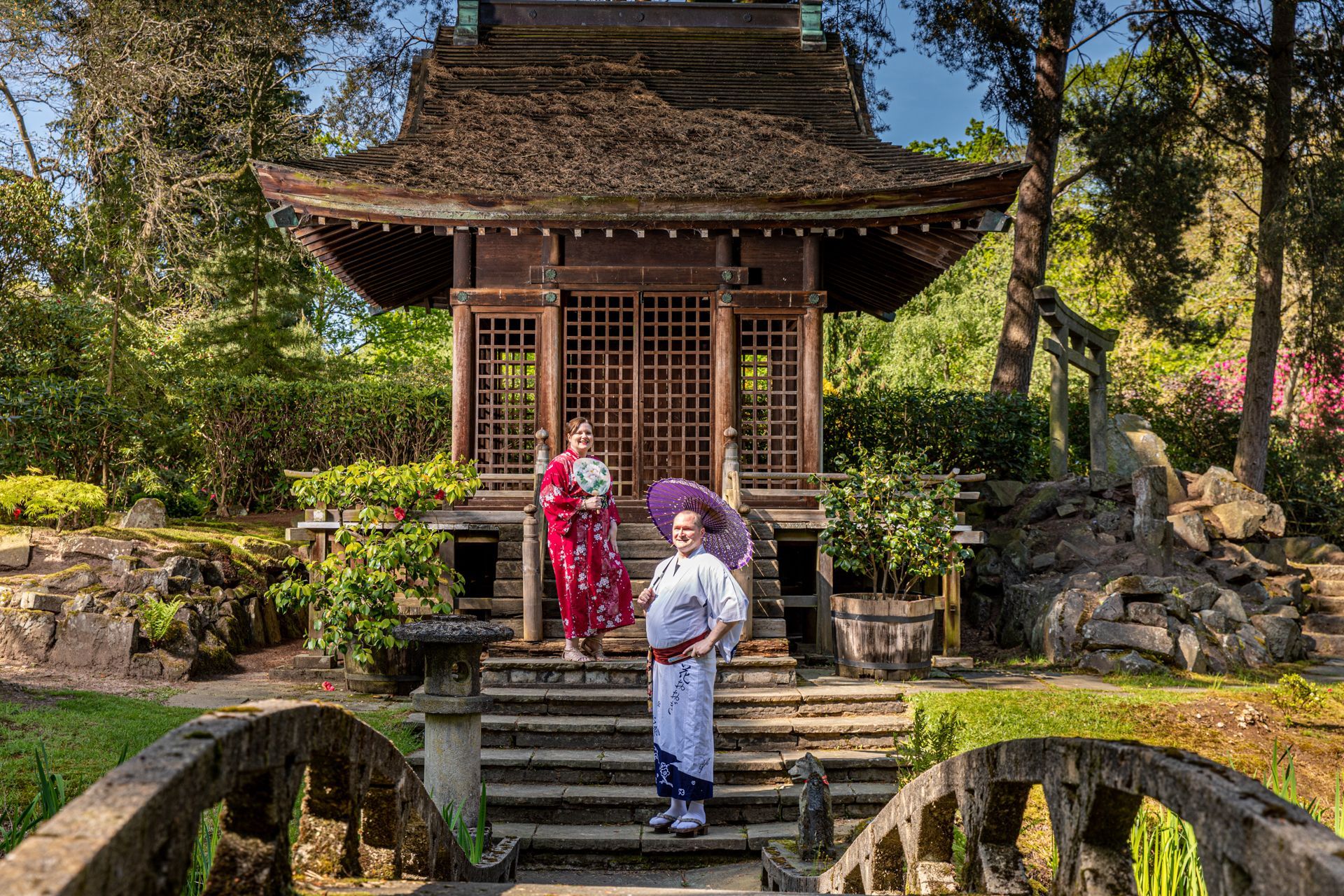 People wearing Japanese kimonos at Tatton Park