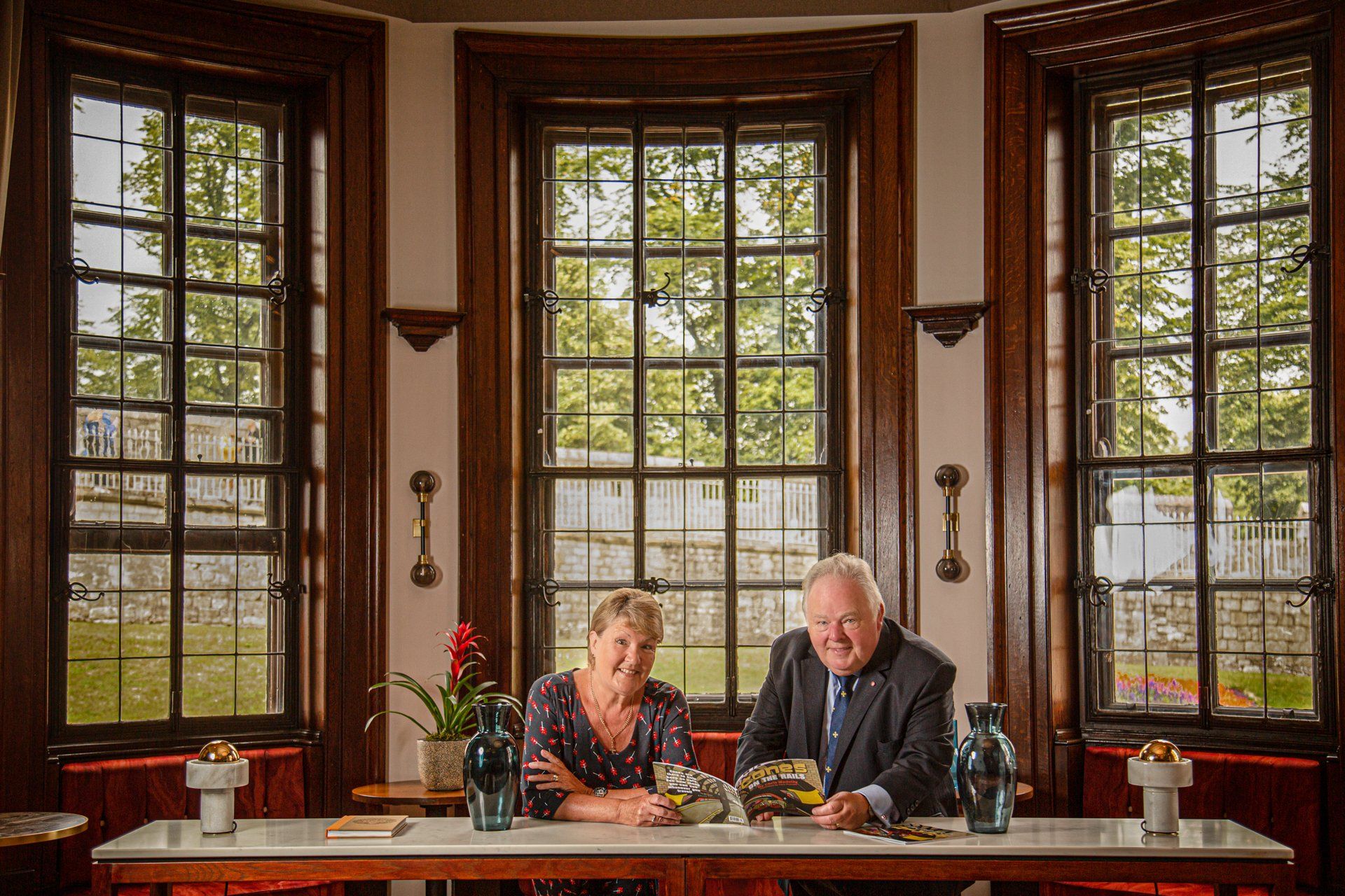 Business portrait of Mr Yorkshire and his Cones author wife at The Grand Hotel, York