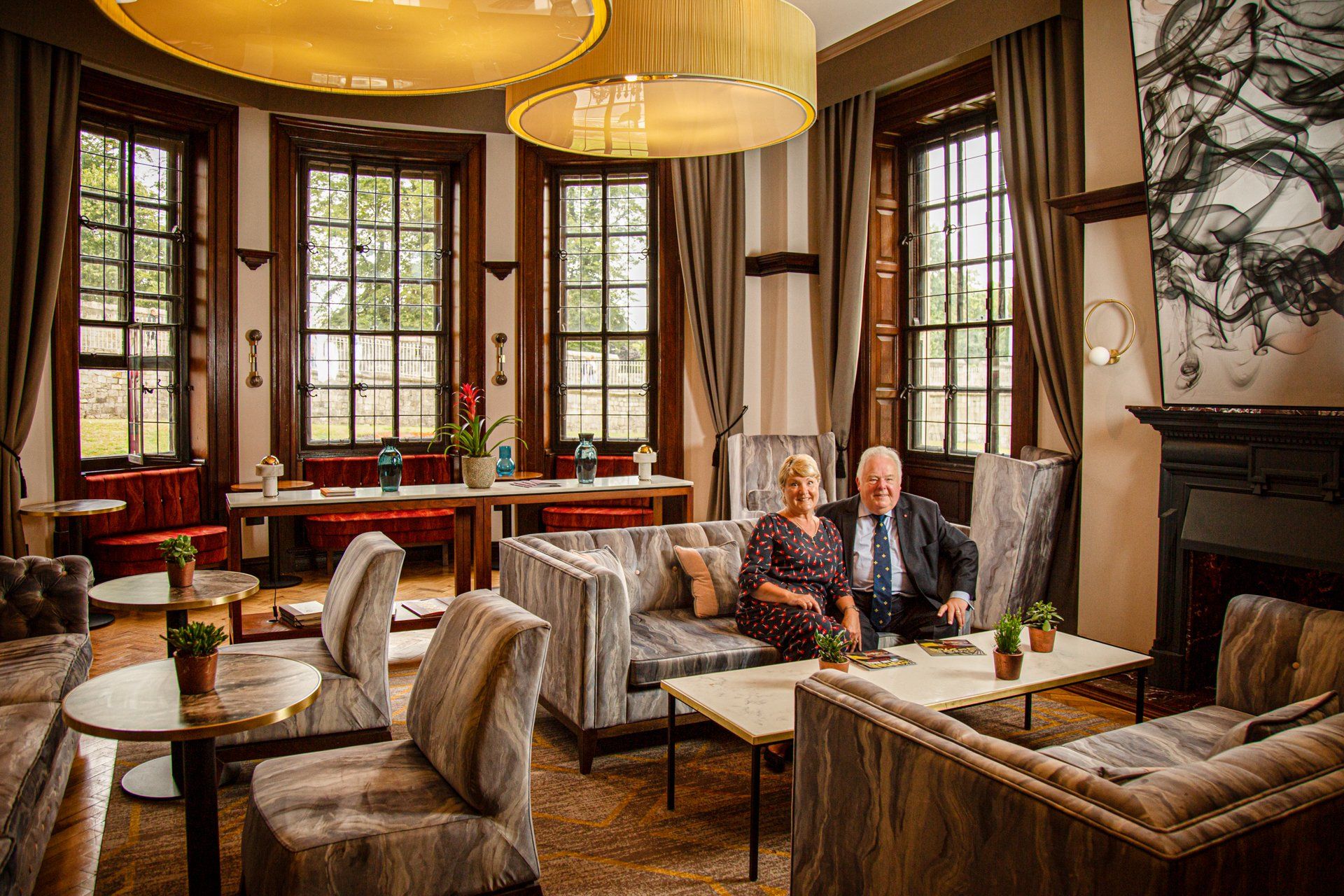 Business portrait of Keith and Chris Madeley at The Grand Hotel, York