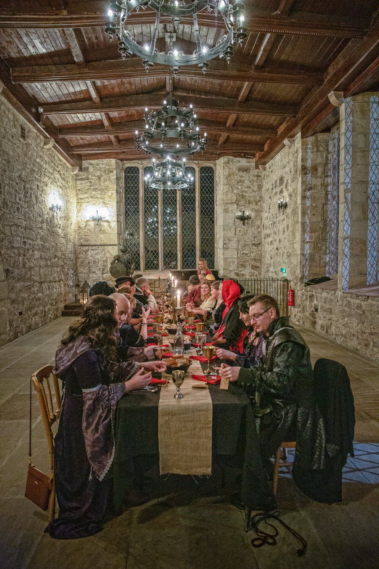 Event Photography of medieval banquet at The Priest House, Barden Tower, Bolton Abbey