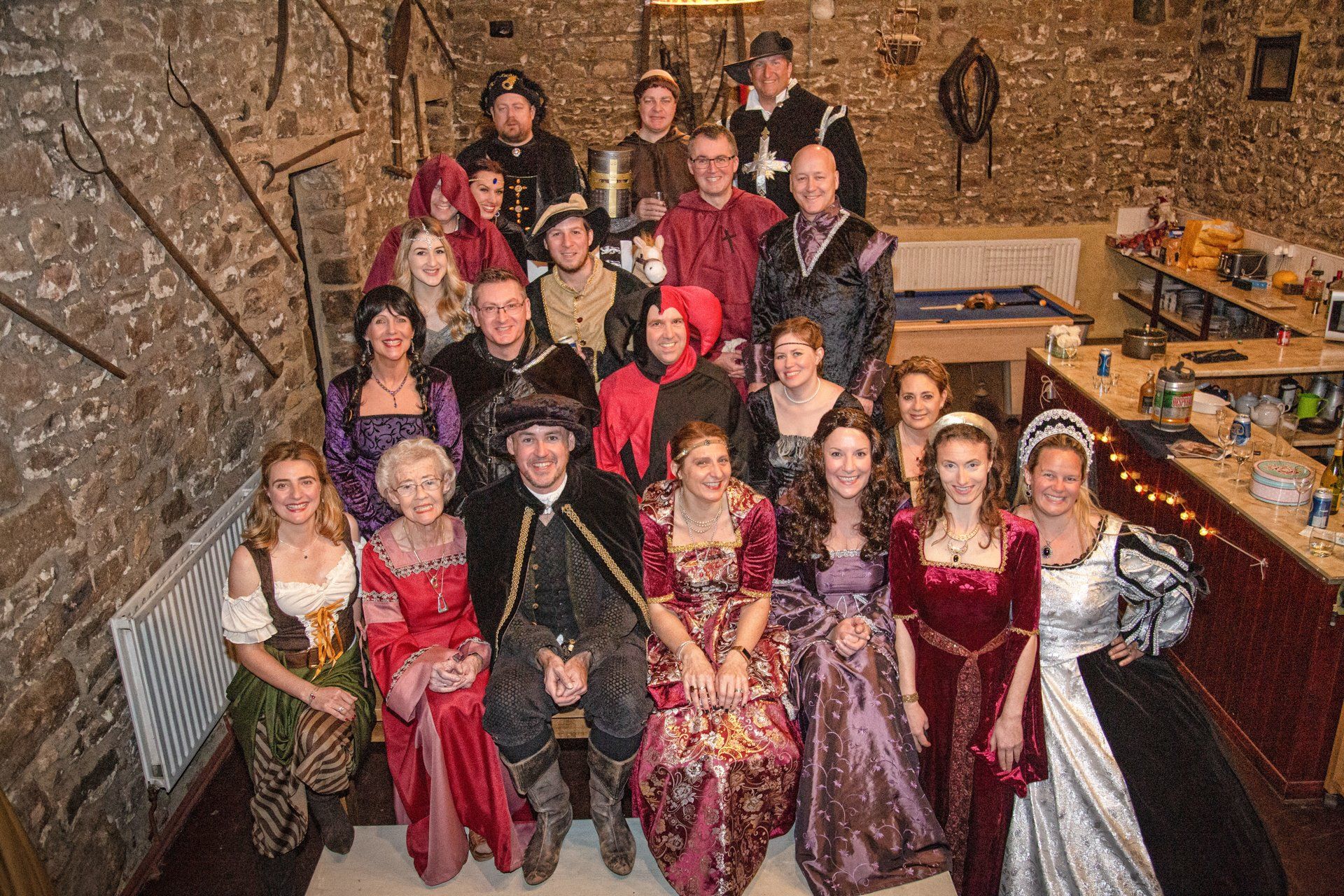 Event Photography people in medieval costumes at The Priest House, Barden Tower, Bolton Abbey