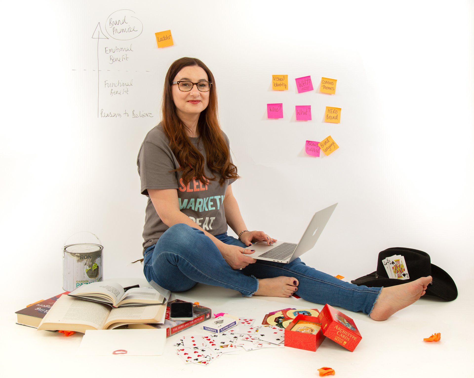 Branding Photography woman planning with post it notes in Leeds Photography Studio
