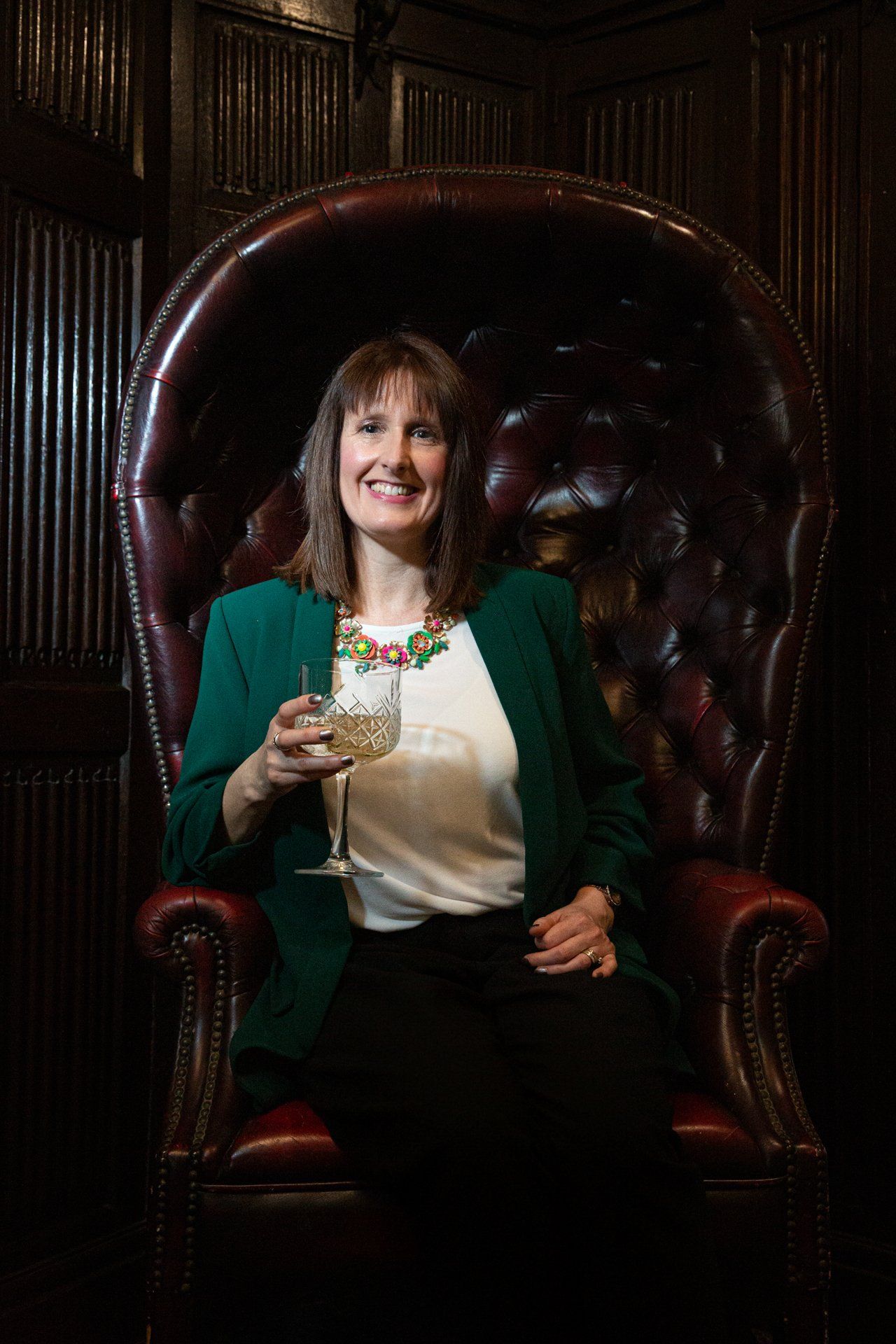 Commercial photography sipping gin at Warterton Park, Wakefield