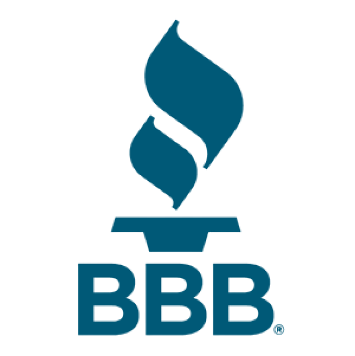 BBB logo with blue flame and the letters