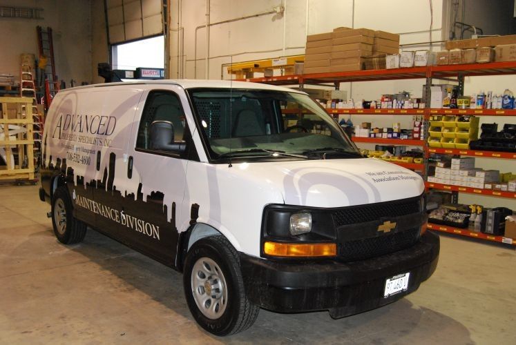 White service van with