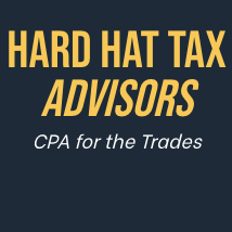 A logo for hard hat tax advisors cpa for the trades