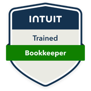 A badge that says trained bookkeeper on it.