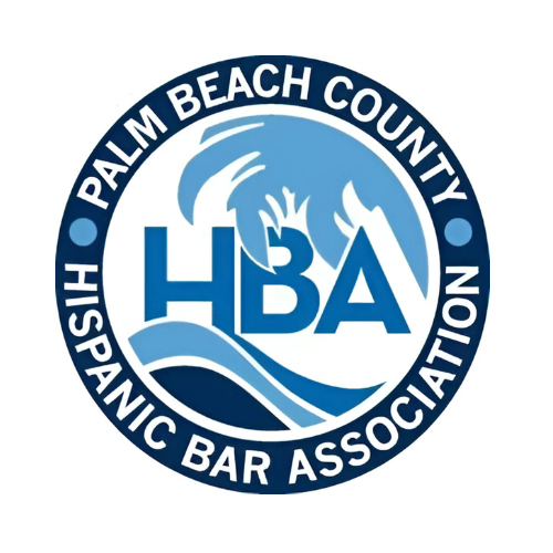 Palm Beach County Hispanic Bar Association logo with blue wave design and