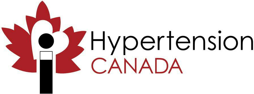 A logo for hypertension canada with a maple leaf and a microphone