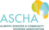 The logo for the alberta seniors and community housing association.
