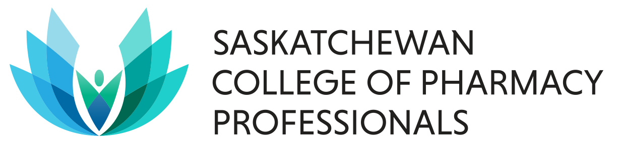The logo for the saskatchewan college of pharmacy professionals