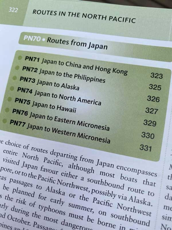Pacific Crossing Routes page from book