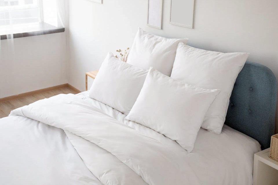 letto con lenzuola bianche