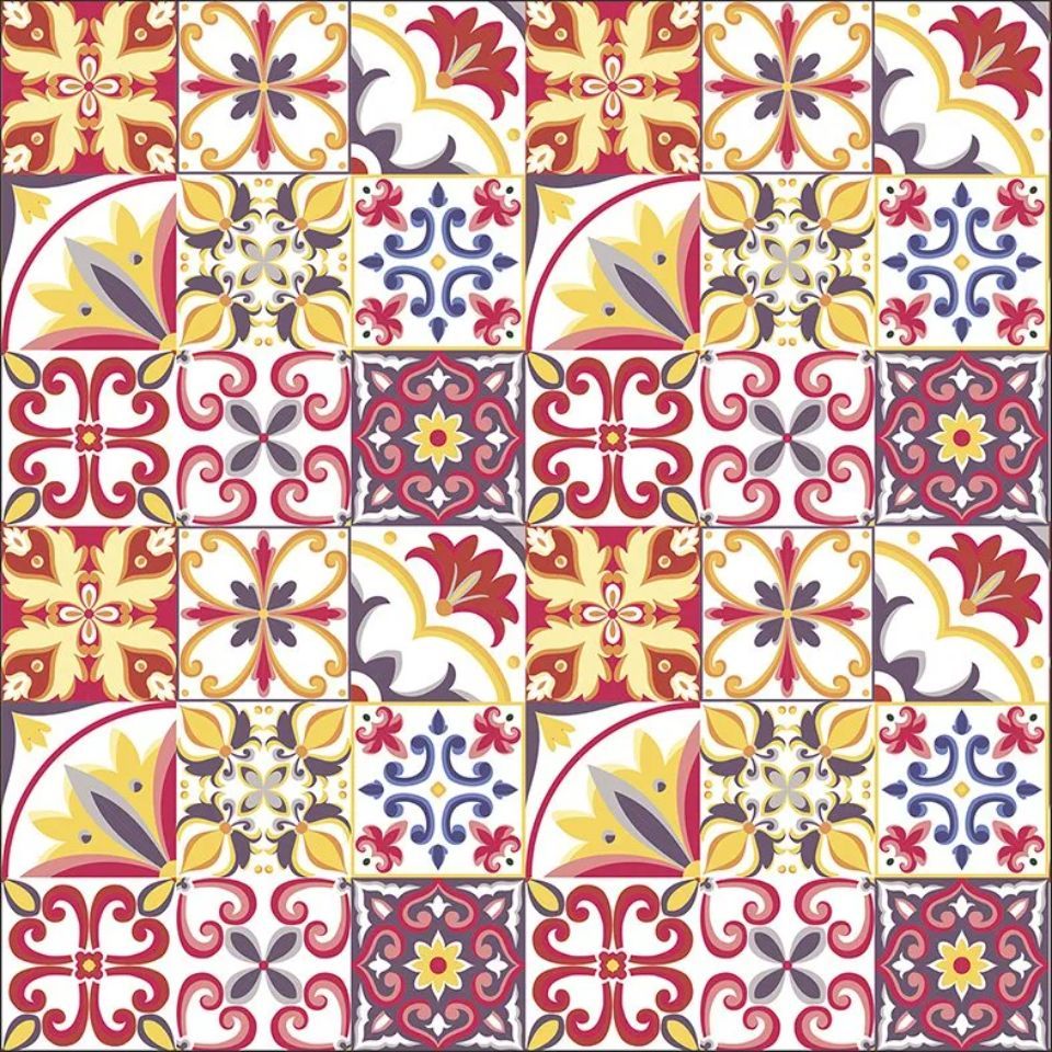 patterned with damask squares