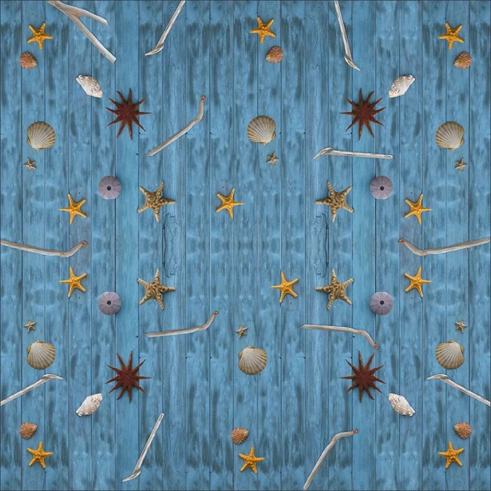 tablecloth with sea-themed pattern