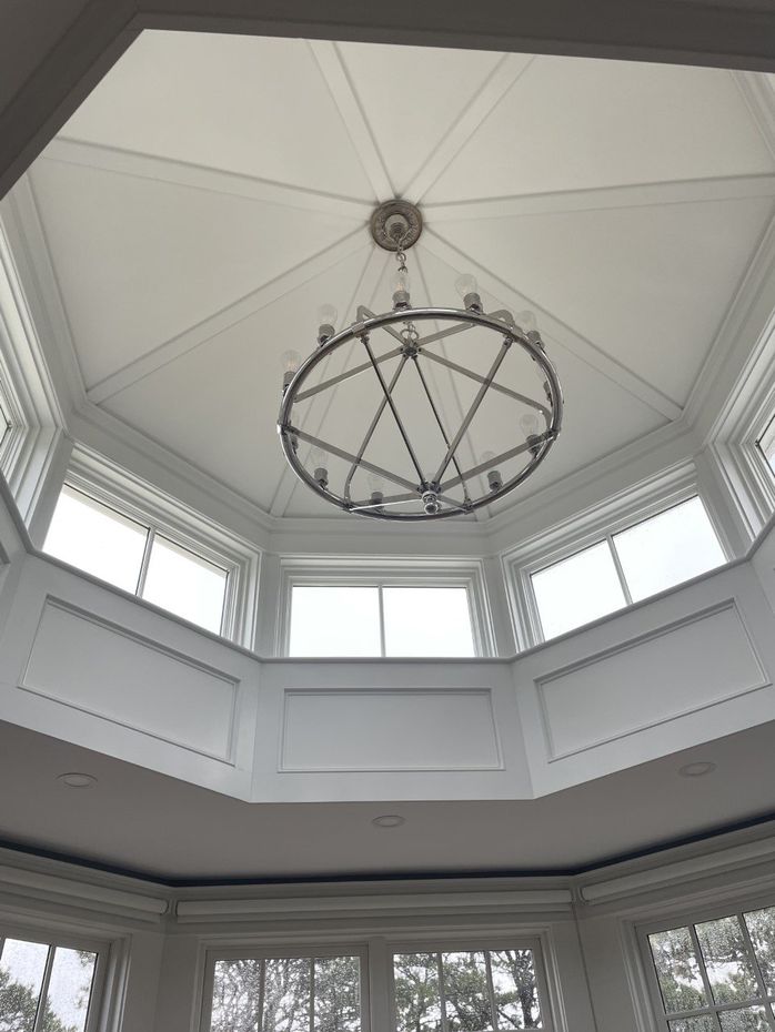 White Ceiling With A Chandelier - West Yarmouth, MA - Cape Custom Painting