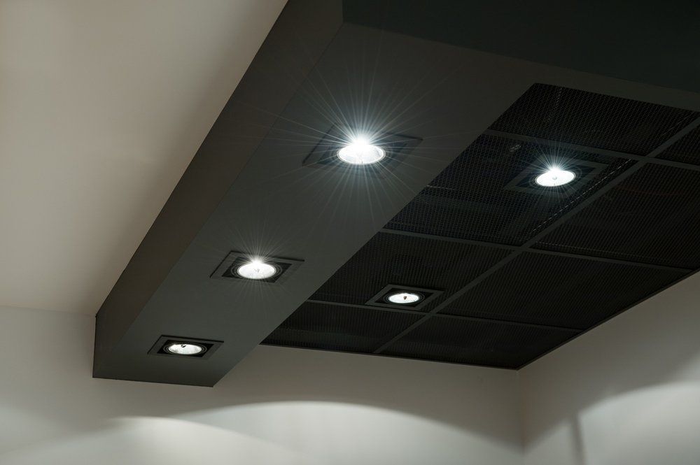 Black Ceiling with LED Lights — Electricians in Gold Coast, QLD