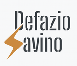 Defazio avino testo con un fulmine dorato.