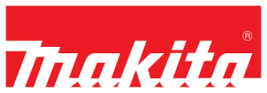Makita logo on red background. White text. Registered trademark symbol.