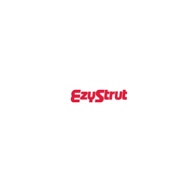 EzyStrut logo in red letters on white background.