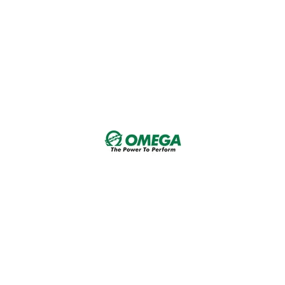 Omega logo with green text and a circular design. 