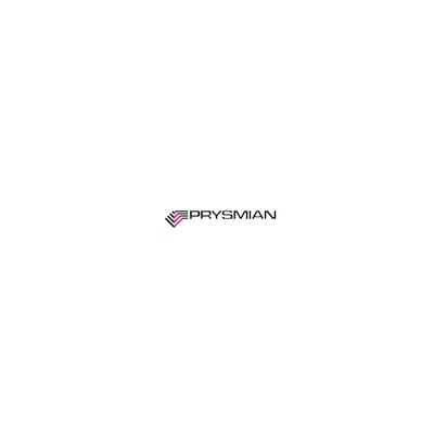 Prysmian logo with a stylized flag design and company name in black.