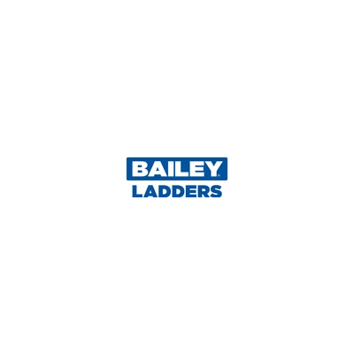 Bailey Ladders logo in blue and white. Text reads 