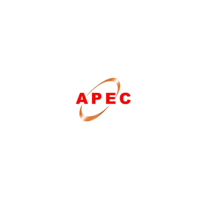 APEC logo with red text inside an orange ring.