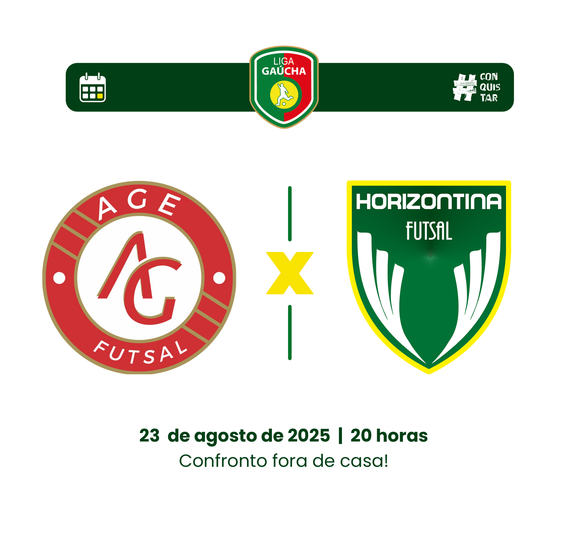Próxima partida da liga gaúcha:
Horizontina e Guarany Espumoso, dia 28 de junho, em casa.