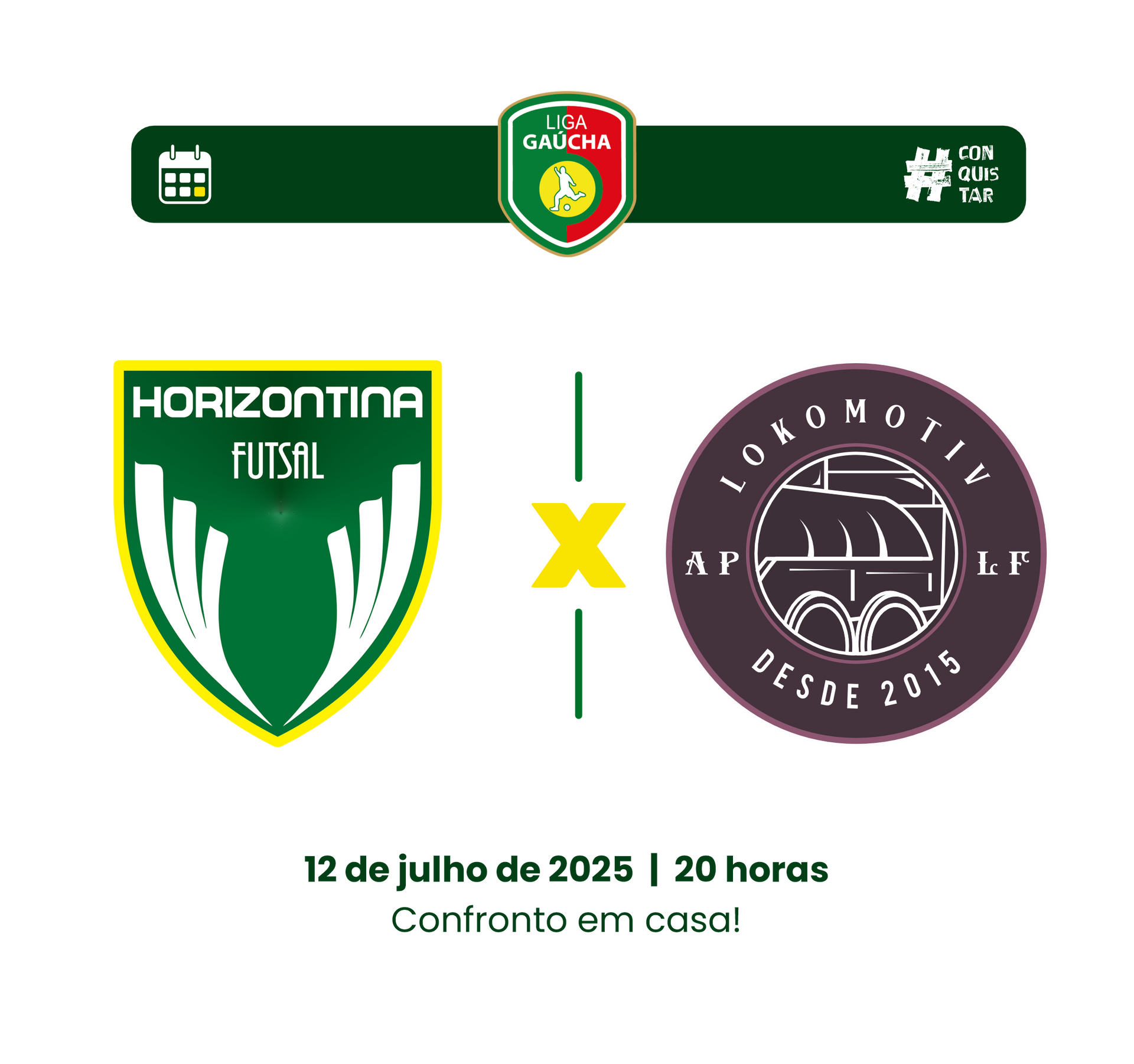 Próxima partida da liga gaúcha:
Horizontina e Guarany Espumoso, dia 28 de junho, em casa.