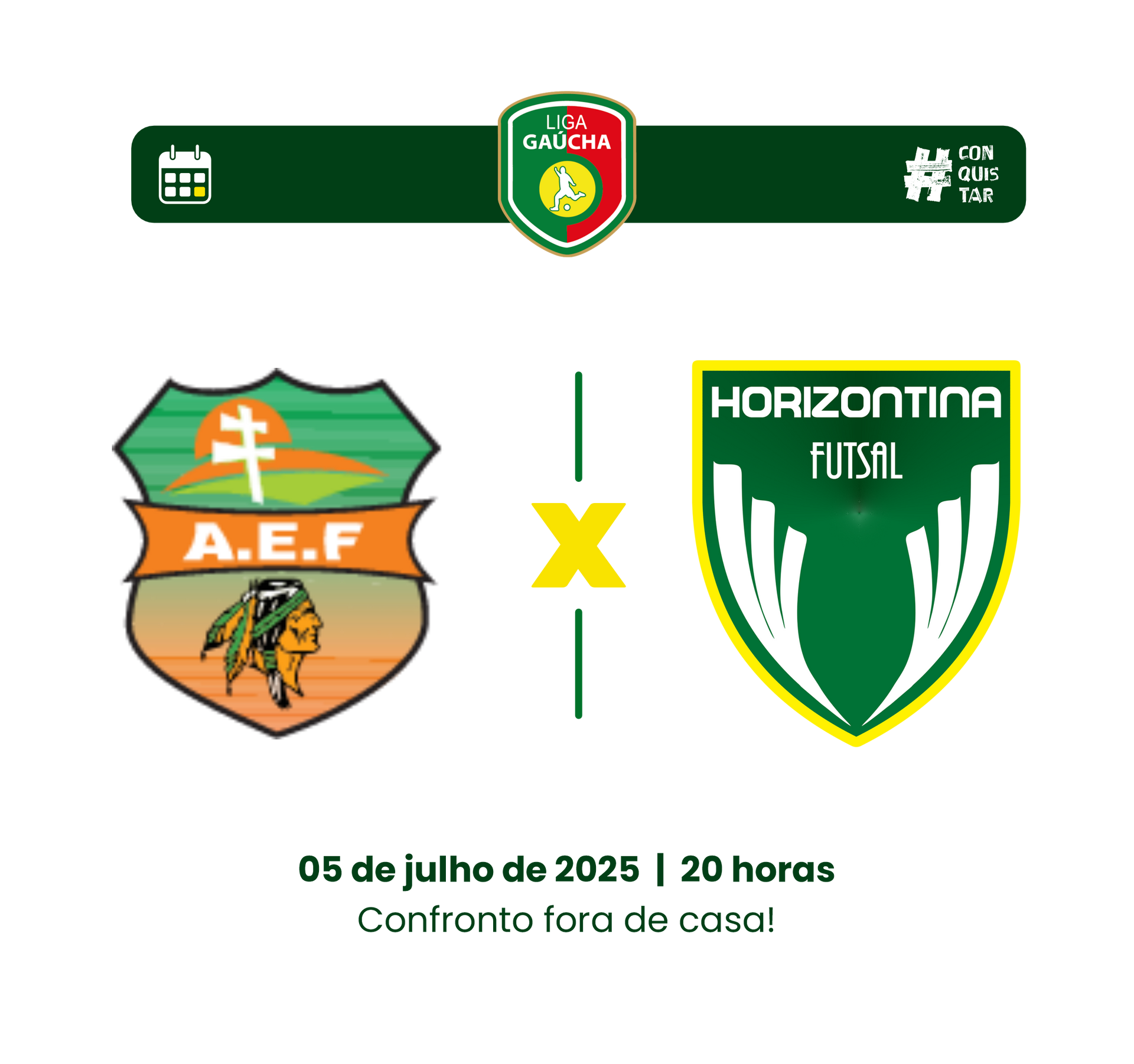 Próxima partida da liga gaúcha:
Entre Ijuís e Horizontina, dia 05 de julho, fora de casa.