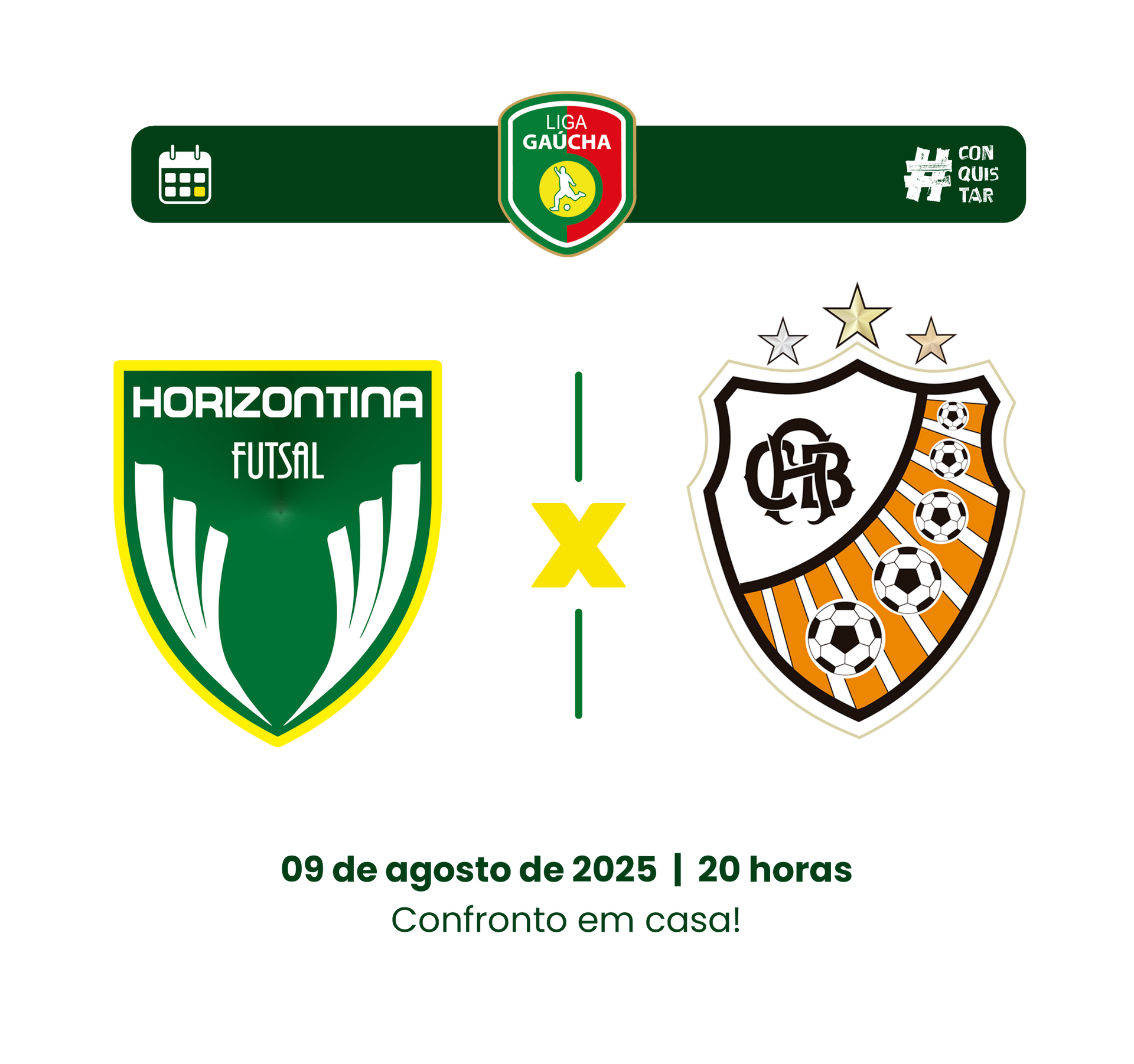 Próxima partida da liga gaúcha:
Horizontina e Guarany Espumoso, dia 28 de junho, em casa.