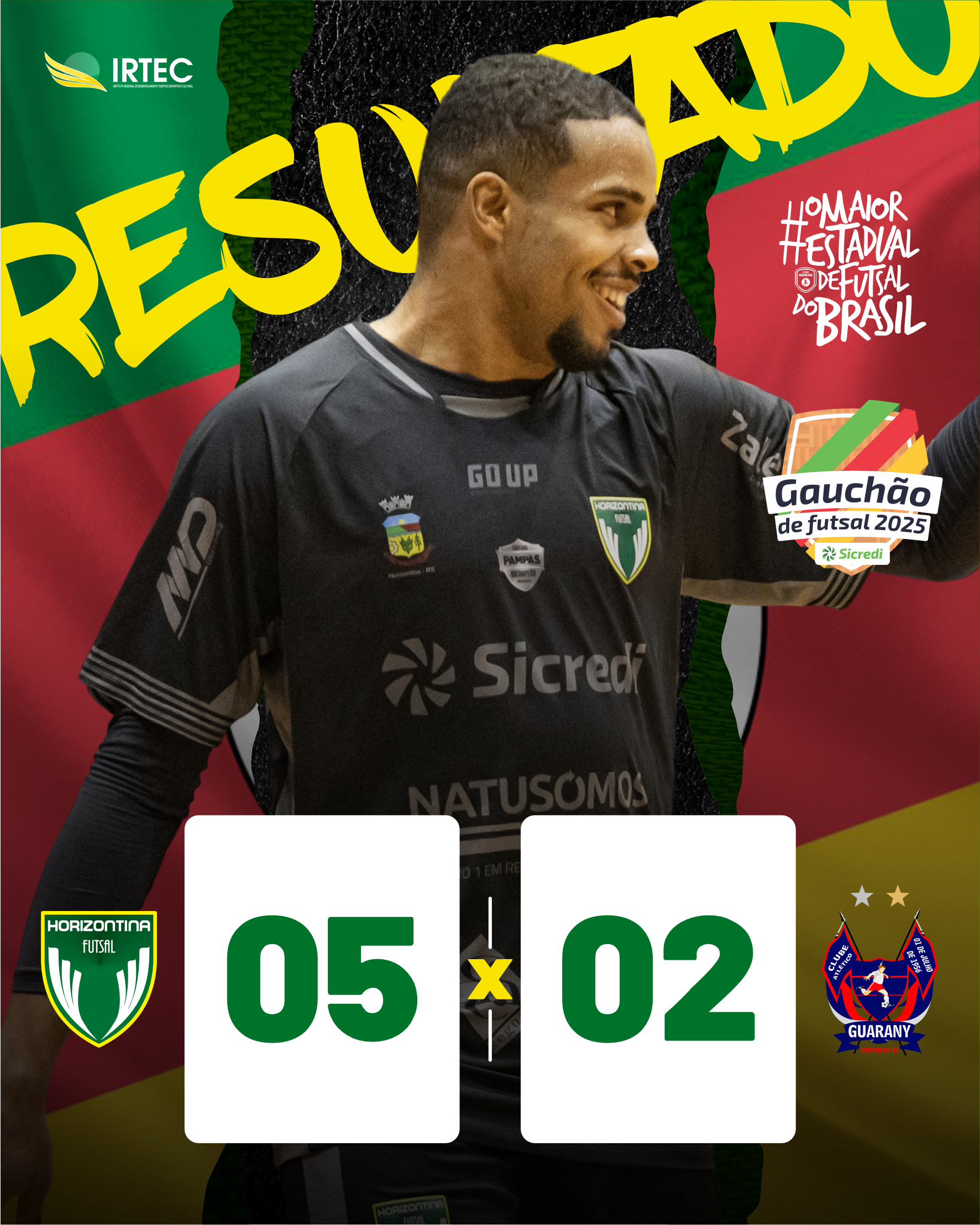 Próxima partida da liga gaúcha:
Horizontina e Guarany Espumoso, dia 28 de junho, em casa.