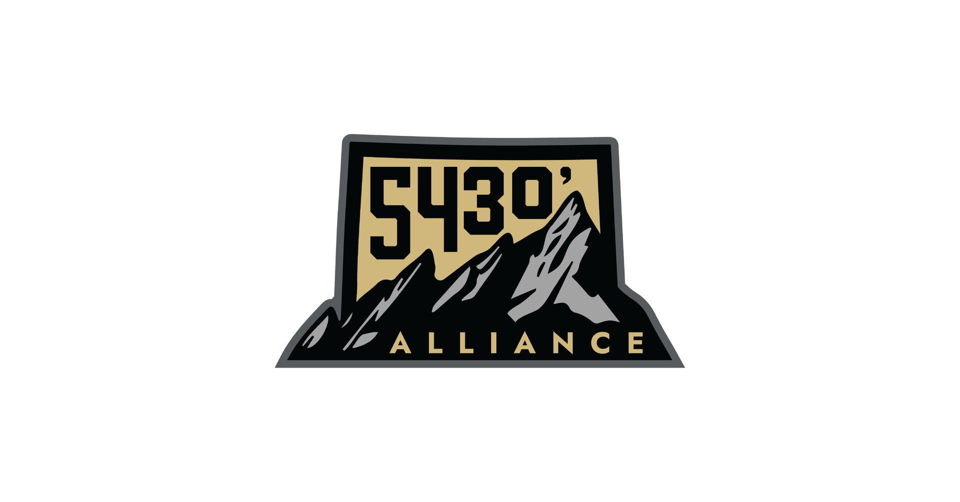 A logo for the 5439 alliance with a mountain in the background.