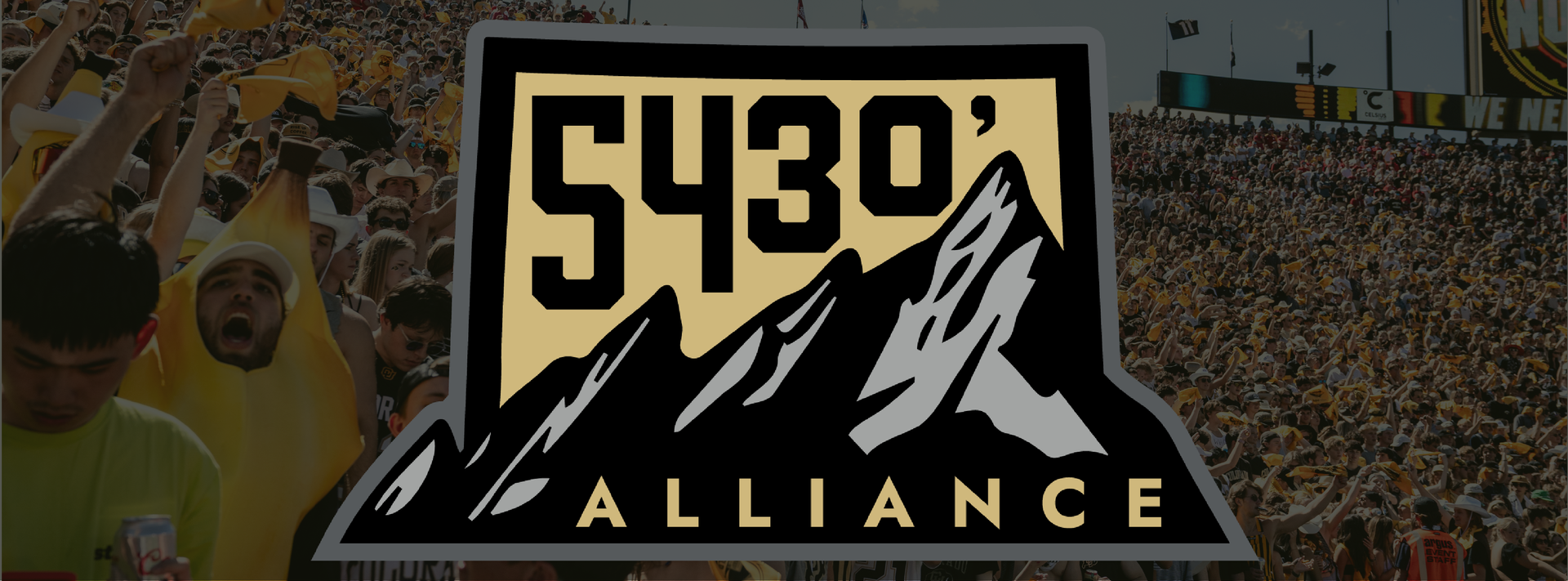 A logo for the 5400 alliance with a mountain in the background