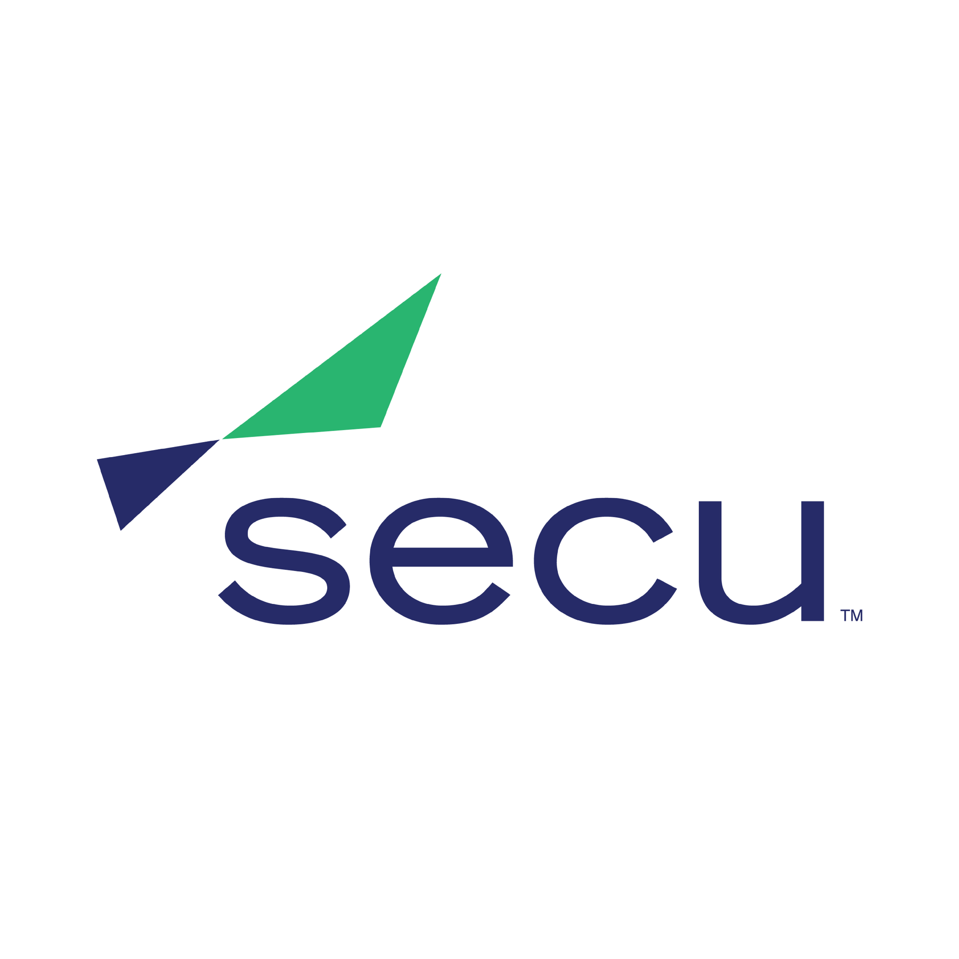 A blue and green logo for a company called secu.