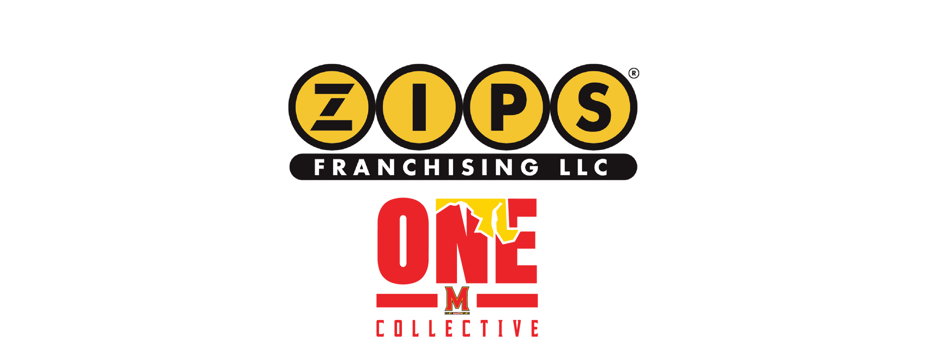 A logo for zips franchising llc and one m collective