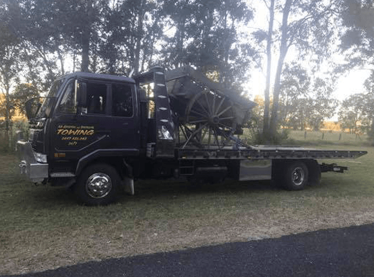 towing truck with caravans