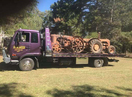 towing truck with equipment