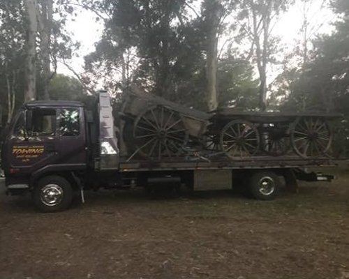 towing an old caravan