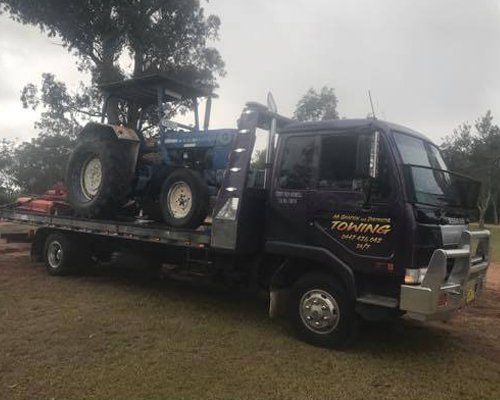truck with blue tractor