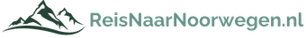 Een logo voor reis naar noorwegen.nl met een berg op de achtergrond