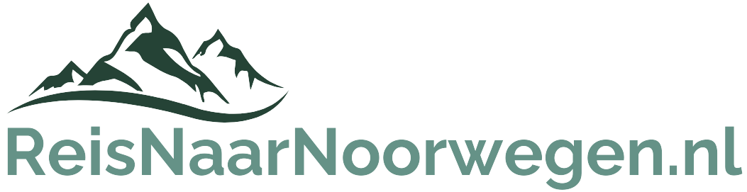 Een logo voor reis naar noorwegen.nl met een berg erop