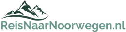 Een logo voor reis naar noorwegen.nl met een berg erop