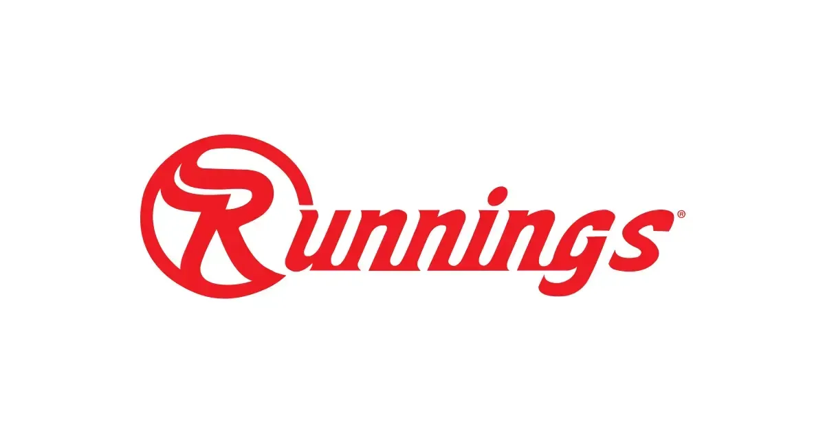 Runnings red logo on a white background