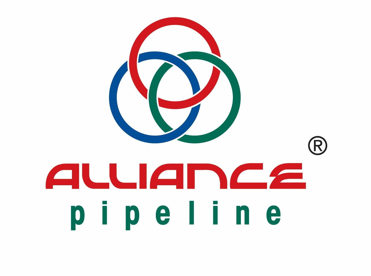Alliance Pipeline logo with interlocking red, blue, and green rings above red and green text